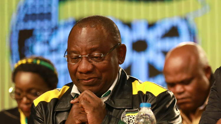 ANC President Cyril Ramaphosa at an official party event