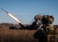 Ukrainian servicemen fire with a Bureviy multiple launch rocket system at a position in Donetsk region, as Russia's attack on Ukraine continues, Ukraine November 29, 2022.