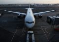 An airplane sits on the tarmac at John F. Kennedy International Airport
