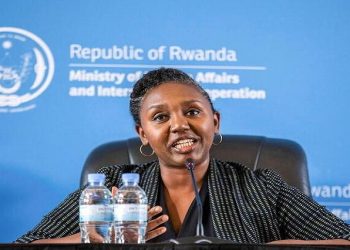 Rwanda's government spokesperson Yolande Makolo addresses a news conference on the transfer of asylum seekers from Britain ahead of their arrival in Kigali, Rwanda June 14, 2022.