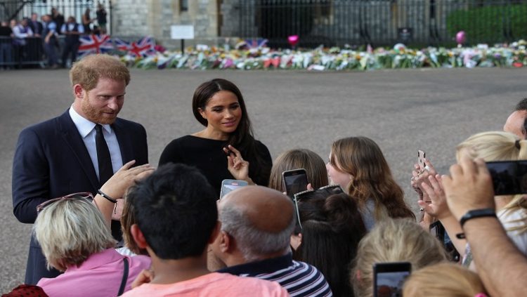 Britain's Prince Harry and Meghan, the Duchess of Sussex.