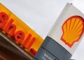 The Shell logo is seen at a petrol station.