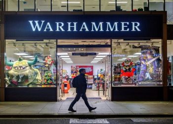A person walks past a Warhammer store, a brand owned by Games Workshop, in London, Britain, November 17, 2021.