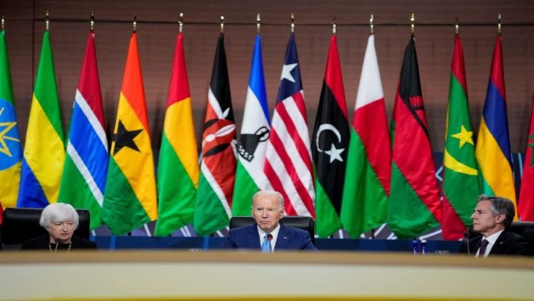 US Secretary of the Treasury Janet Yellen, President Joe Biden, and Secretary of State Antony Blinken attend the US-Africa Leaders Summit Closing Session on Promoting Food Security and Food Systems Resilience, at the Walter E. Washington Convention Center, in Washington, D.C., US December 15, 2022.