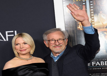 Director Steven Spielberg and cast member Michelle Williams attend a premiere for the film "The Fabelmans" during the AFI Fest in Los Angeles, California, U.S., November 6, 2022. REUTERS