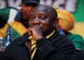 ANC President Cyril Ramaphosa pictured at a party event,