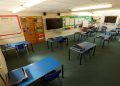 File Image: Tables are seen in a classroom as teacher Rhiannon Sharman makes preparations for Watlington Primary School to reopen to children on June 1, following the outbreak of the coronavirus disease (COVID-19), Watlington, Britain, May 21, 2020.