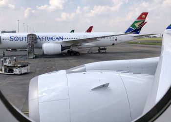 South African Airways aircraft is seen at O.R. Tambo International Airport in Johannesburg, South Africa, January 12, 2020