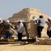 People work at the site after the announcement of the discovery of 4 300-year-old sealed tombs in Egypt's Saqqara necropolis, in Giza, Egypt, January 26, 2023.