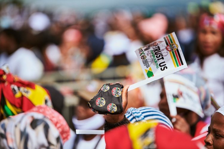 The Inkatha Freedom Party (IFP) members at a rally in KZN.