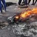 File Image: Protestors blockade roads with burning tyres.