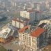 An aerial view shows collapsed and damaged buildings after an earthquake in Hatay, Turkey, February 7