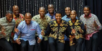 [File photo] Members of the Ladysmith Black Mambazo gesture during the reahesals ahead of singing their warm-hearted choral harmonies in honor of peace icon Nelson Mandela at the at the Joburg Theatre in Johannesburg, South Africa, July 15, 2022.