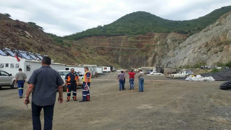 File Image: Rescue workers and vehicles stand by at the scene of the Lily mine collapse near Barberton in Mpumalanga on 05 February 2016.