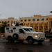 A U.N. vehicle patrols the streets before the polls open for the presidential election in Bamako, Mali July, 29 2018.
