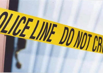 Police tape at a crime scene
