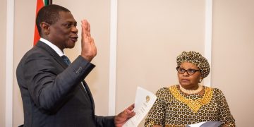 Paul Mashatile being sworn-in as Deputy President