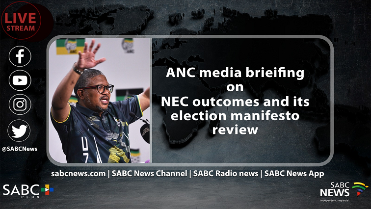 ANC briefs media of NEC outcomes and election manifesto review - SABC ...