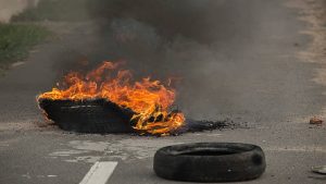 Burning tyre