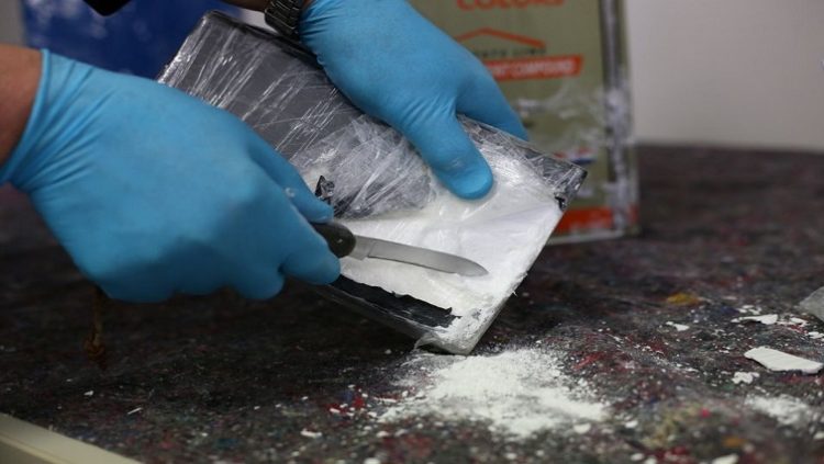 [File phot] Cocaine, found in over 1,700 tins of wall filler, after German authorities seized more than 16 tonnes of cocaine in the northern port city of Hamburg, Germany, February 24, 2020.