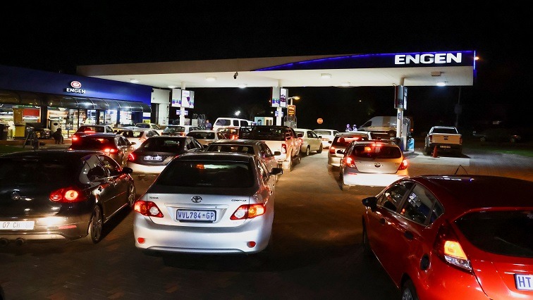 Cars at a fuel station