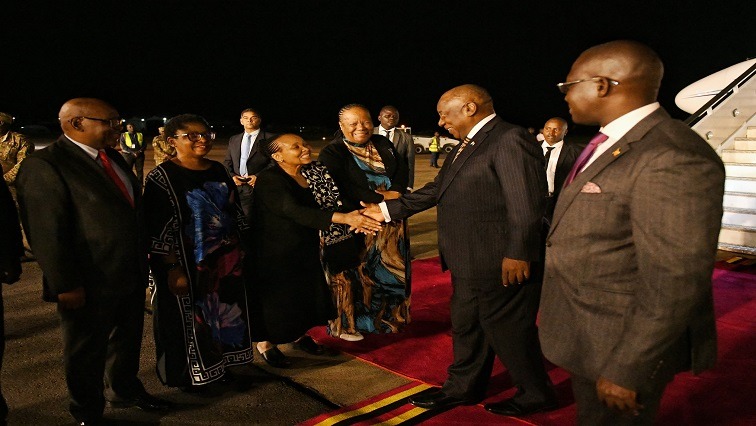 President Cyril Ramaphosa arrives in Uganda.