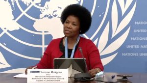 Chairperson of the UN International Independent Expert Mechanism to Advance Racial Justice & Equality in the context of Law Enforcement, Yvonne Mokgoro.