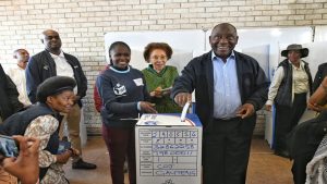 Cyril Ramaphosa votes